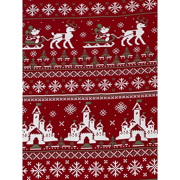 Vintage Disney Parks Red Christmas T-Shirt Large Santas Sleigh Castle Design - Picture 7 of 8